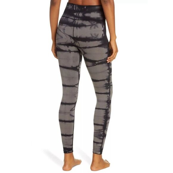 Zella Tie Dye Seamless Ankle Womens Leggings Black Gray Size Medium - Picture 2 of 6